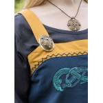 Wikinger Trägerkleid / Schürzenkleid Hilja mit Stickerei, blau