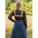 Wikinger Trägerkleid / Schürzenkleid Hilja mit Stickerei, blau