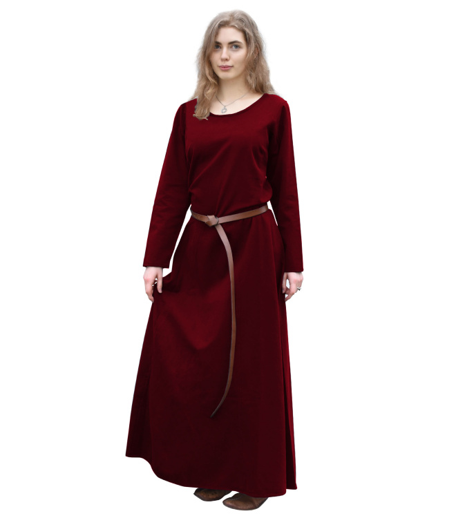 Schlichtes Mittelalterkleid Afra aus Canvas, weinrot