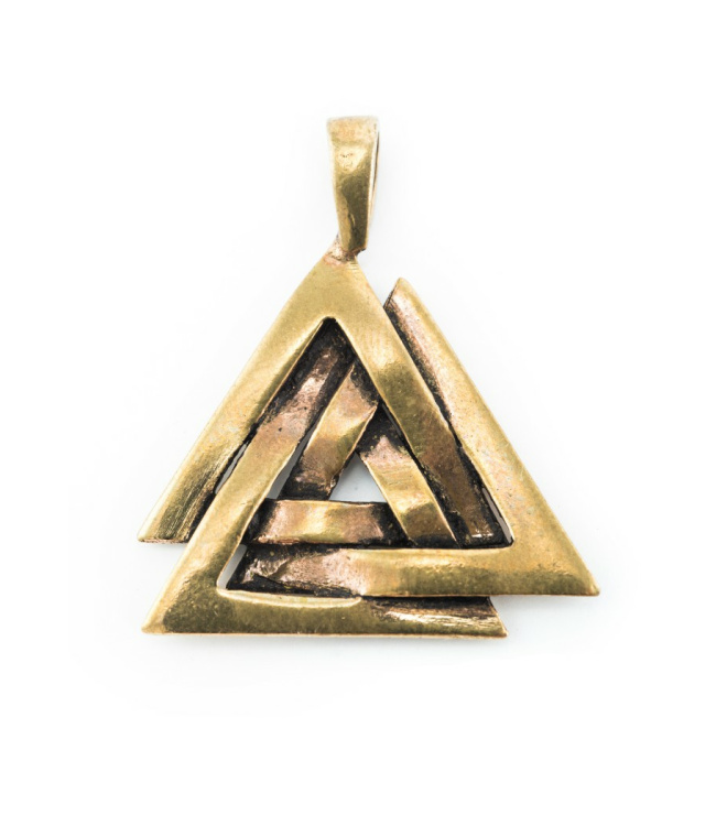 Wikinger Anhänger Valknut aus Bronze