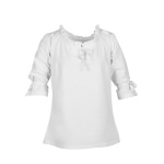 Mittelalter Bluse Birga mit 3/4 Arm, weiß