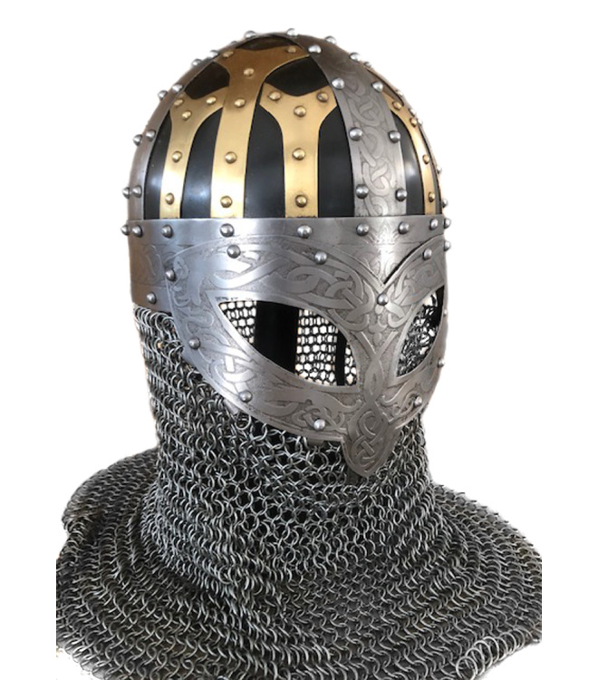 Wikinger Brillenhelm, Spangenhelm mit Brünne