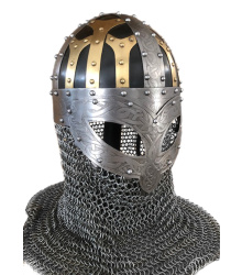 Wikinger Brillenhelm, Spangenhelm mit Brünne