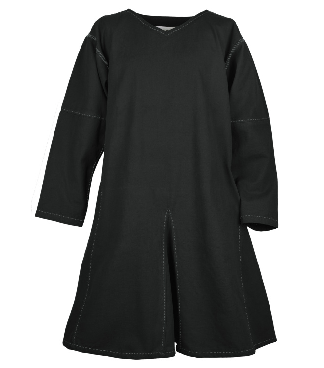 Mittelalter Kragelund Tunika Askur, langarm, schwarz