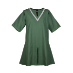 Kinder Mittelalter-Tunika Ailrik mit Bordüre, kurzarm, grün