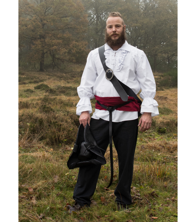 Mittelalter Piratenhemd Henry, weiß, NEUE VERSION