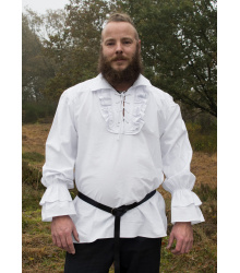 Mittelalter Piratenhemd Henry, weiß, NEUE VERSION