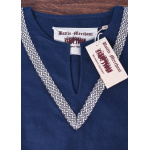 Kinder Mittelalter-Tunika Ailrik mit Bordüre, kurzarm, blau