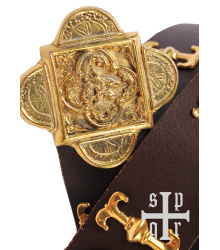 Mittelalter Ledergürtel Sankt Georg, versch. Farben