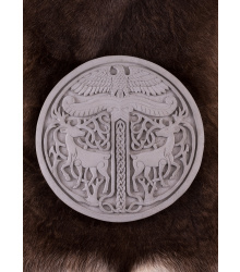 Irminsul, Wandschmuck aus grauem Steinguss