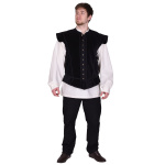 Samt Doublet Victor mit Metallknöpfen, schwarz