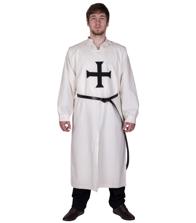 Mittelalter Wappenrock, Deutschordensritter, natur/schwarz