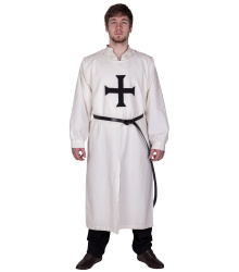 Mittelalter Wappenrock, Deutschordensritter, natur/schwarz