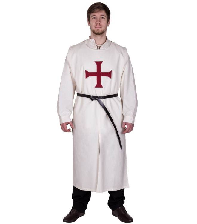 Mittelalter Wappenrock, Templer, natur/rot