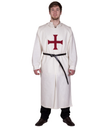 Mittelalter Wappenrock, Templer, natur/rot