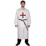 Mittelalter Wappenrock, Templer, natur/rot