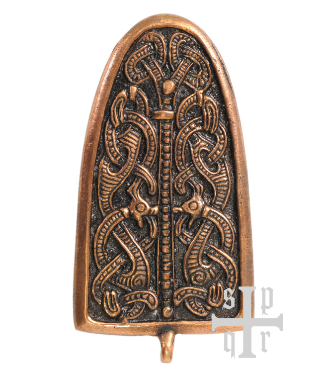 Wikinger Brosche, Zungenfibel aus Birka, Bronze, Paar