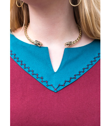 Wikinger Kleid Jona, weinrot/petrol