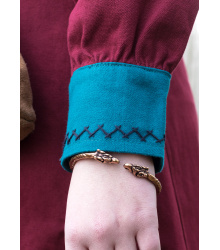 Wikinger Kleid Jona, weinrot/petrol