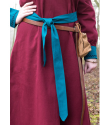 Wikinger Kleid Jona, weinrot/petrol