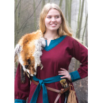 Wikinger Kleid Jona, weinrot/petrol