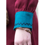 Wikinger Kleid Jona, weinrot/petrol L