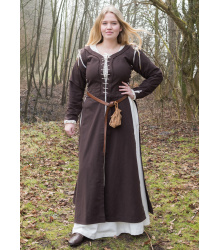 Mittelalterkleid Marit mit Schnürungen, braun