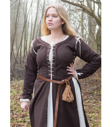 Mittelalterkleid Marit mit Schnürungen, braun