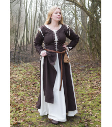 Mittelalterkleid Marit mit Schnürungen, braun