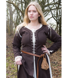 Mittelalterkleid Marit mit Schnürungen, braun