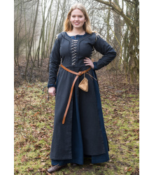 Mittelalterkleid Marit mit Schnürungen, dunkelblau