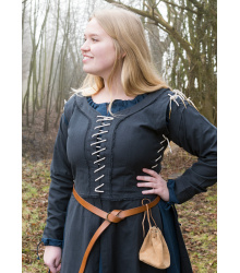 Mittelalterkleid Marit mit Schnürungen, dunkelblau