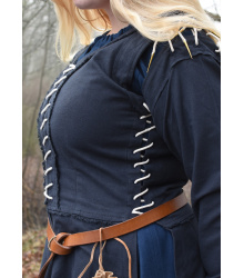 Mittelalterkleid Marit mit Schnürungen, dunkelblau
