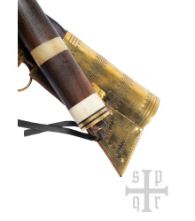 Wikinger-Saxmesser, Langsax aus Damaststahl, Holz-Knochengriff