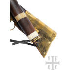 Wikinger-Saxmesser, Langsax aus Damaststahl, Holz-Knochengriff