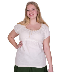 Mittelalter Kurzarm-Bluse Aren, natur