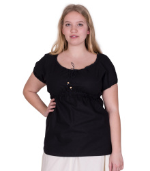 Mittelalter Kurzarm-Bluse Aren, schwarz