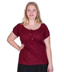 Mittelalter Kurzarm-Bluse Aren, weinrot