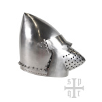 Hundsgugel, Mittelalter-Helm, Schloss Churburg ca. 1395, 1,8 mm Stahl