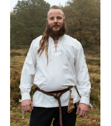 Mittelalter Hemd Corvin mit Schnürung, weiß