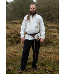 Mittelalter Hemd Corvin mit Schnürung, weiß