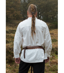 Mittelalter Hemd Corvin mit Schnürung, weiß