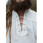 Mittelalter Hemd Corvin mit Schnürung, weiß