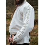 Mittelalter Hemd Corvin mit Schnürung, weiß