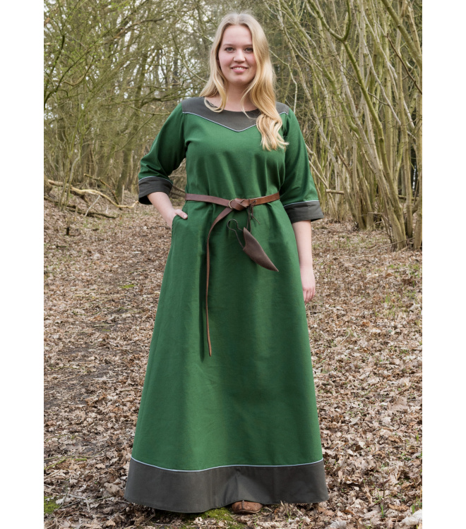 Mittelalterkleid Gesine aus Canvas, grün