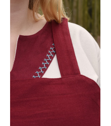 Wikinger Überkleid, Trägerkleid Tinna, weinrot