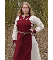 Wikinger Überkleid, Trägerkleid Tinna, weinrot