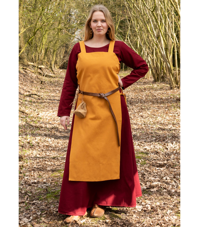 Wikinger Überkleid, Trägerkleid Tinna, senfgelb