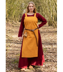Wikinger Überkleid, Trägerkleid Tinna, senfgelb