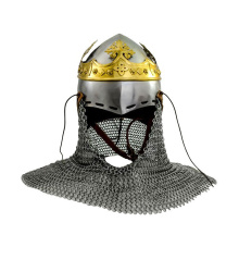 Helm von Robert Bruce, Mittelalter-Beckenhaube mit Brünne, 1,6 mm Stahl